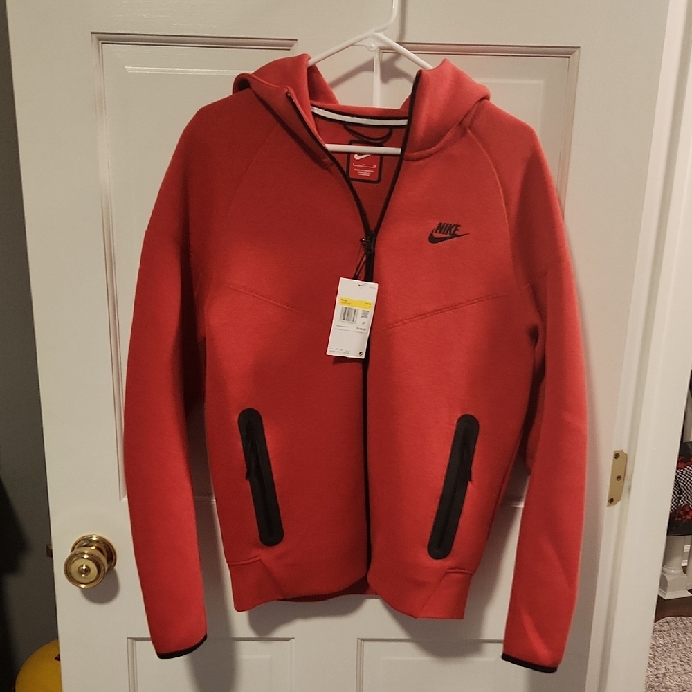 Nike Red Zip-Up Hooded Sweater
